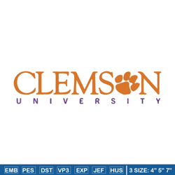 clemson university logo embroidery design, ncaa embroidery, sport embroidery,logo sport embroidery,embroidery design