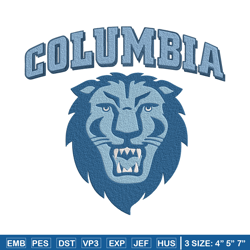 columbia lions logo embroidery design, ncaa embroidery, sport embroidery, logo sport embroidery,embroidery design.