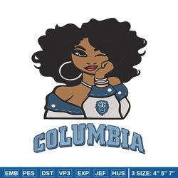 columbia university girl embroidery design, ncaa embroidery, embroidery design, logo sport embroidery,sport embroidery