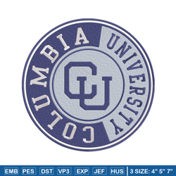 columbia university logo embroidery design, ncaa embroidery, sport embroidery,logo sport embroidery,embroidery design.