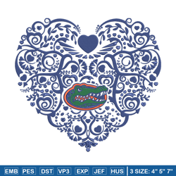 florida gator heart embroidery design, sport embroidery, logo sport embroidery, embroidery design,ncaa embroidery