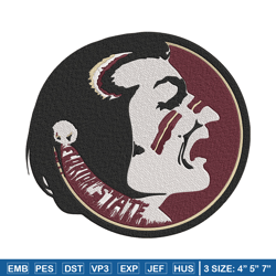 florida state mascot embroidery design, ncaa embroidery, sport embroidery,logo sport embroidery,embroidery design