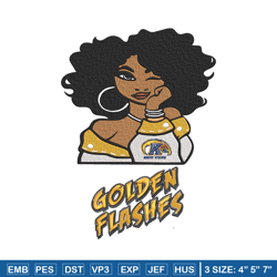 golden flashes girl embroidery design, ncaa embroidery, embroidery design, logo sport embroidery,sport embroidery