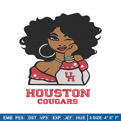 houston cougars girl embroidery design, ncaa embroidery, embroidery design, logo sport embroidery,sport embroidery