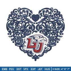 liberty university heart embroidery design, sport embroidery, logo sport embroidery, embroidery design, ncaa embroidery