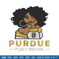 purdue fort wayne girl embroidery design, ncaa embroidery, embroidery design, logo sport embroidery,sport embroidery.