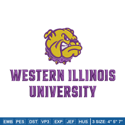 western illinois logo embroidery design, ncaa embroidery,sport embroidery,logo sport embroidery,embroidery design