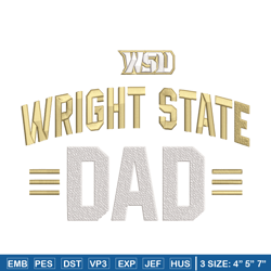 wright state logo embroidery design, ncaa embroidery, embroidery design, logo sport embroidery, sport embroidery