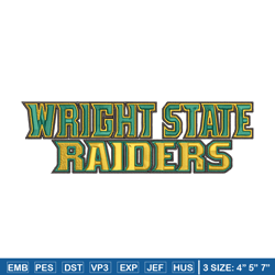 wright state logo embroidery design, ncaa embroidery, sport embroidery, logo sport embroidery,embroidery design.