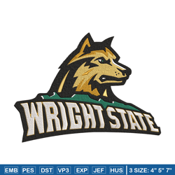 wright state logo embroidery design, sport embroidery, logo sport embroidery, embroidery design, ncaa embroidery.