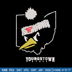 youngstown state logo embroidery design, sport embroidery, logo sport embroidery,embroidery design, ncaa embroidery.