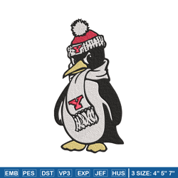 youngstown state peguin embroidery design, ncaa embroidery, embroidery design, logo sport embroidery, sport embroidery