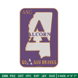 alcorn state logo embroidery design, logo embroidery, sport embroidery, logo sport embroidery, embroidery design