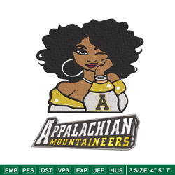 appalachian state girl embroidery design, ncaa embroidery, embroidery design, logo sport embroidery,sport embroidery.