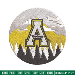 appalachian state logo embroidery design, ncaa embroidery, embroidery design, logo sport embroidery, sport embroidery.