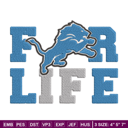 detroit lions for life embroidery design, detroit lions embroidery, nfl embroidery, sport embroidery, embroidery design.