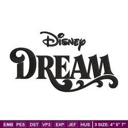 disney dream embroidery design, disney logo embroidery, embroidery file, embroidery design, digital download.