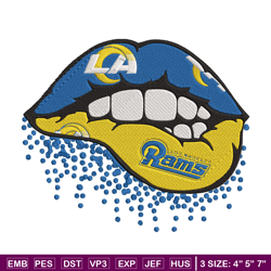 dripping lips los angeles rams embroidery design, rams embroidery, nfl embroidery, sport embroidery, embroidery design.