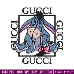 eeyore gucci embroidery design, winnie the pooh embroidery, cartoon design, embroidery file, instant download.