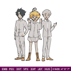 emma friends embroidery design, promised neverland embroidery, embroidery file, anime embroidery, digital download