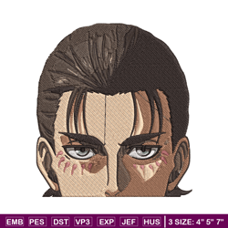 eren peeker embroidery design, aot embroidery, embroidery file, anime embroidery, anime shirt, digital download.
