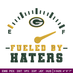 fueled by haters green bay packers embroidery design, packers embroidery, nfl embroidery, logo sport embroidery.