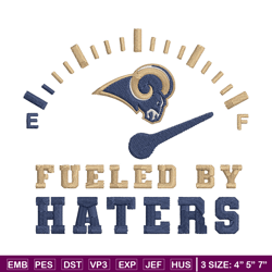fueled by haters los angeles rams embroidery design, los angeles rams embroidery, nfl embroidery, logo sport embroidery.