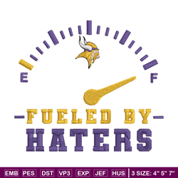 fueled by haters minnesota vikings embroidery design, minnesota vikings embroidery, nfl embroidery, sport embroidery.