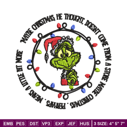 grinch santa logo embroidery design, grinch merry christmas embroidery, grinch design, embroidery file, instant download