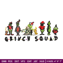 grinch squad christmas embroidery design, grinch christmas embroidery, grinch design, embroidery file, digital download