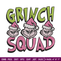 grinch squad embroidery design, grinch embroidery, embroidery file, chrismas embroidery, anime shirt, digital download.