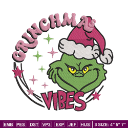 grinch vibes embroidery design, grinch embroidery, chrismas design,embroidery shirt, embroidery file, digital download