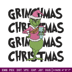 grinchmas embroidery design, grinch embroidery, chrismas design, embroidery shirt, embroidery file, digital download.