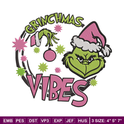grinchmas vibes embroidery design, grinch embroidery, embroidery file,chrismas embroidery, anime shirt, digital download