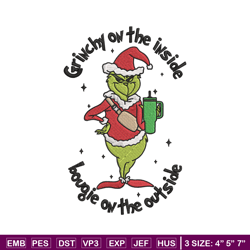 grinchy embroidery design, grinch embroidery, embroidery file, chrismas embroidery, anime shirt, digital download.