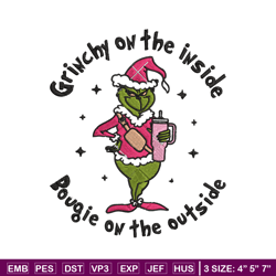 grinchy embroidery design, grinch embroidery, embroidery file, chrismas embroidery, anime shirt, digital download