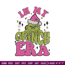 grinchy era embroidery design, grinch embroidery, embroidery file,chrismas embroidery, anime shirt, digital download