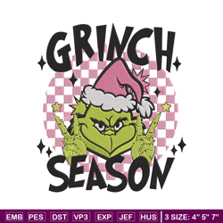 grinchy season embroidery design, grinch embroidery, embroidery file,chrismas embroidery, anime shirt, digital download