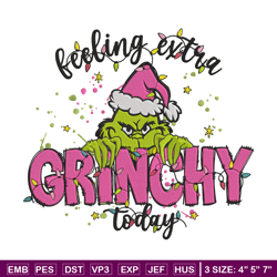 grinchy today embroidery design, grinch embroidery, embroidery file,chrismas embroidery, anime shirt, digital download