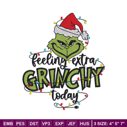 grinchy today embroidery design,grinch embroidery, chrismas design, embroidery shirt, embroidery file, digital download