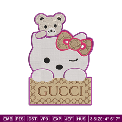 gucci hello kitty embroidery design, kitty embroidery, embroidery file, gucci embroidery, anime shirt, digital download