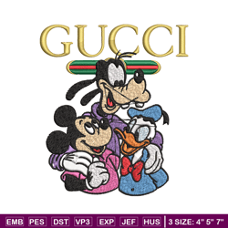 gucci mickey and friend embroidery design, disney embroidery, cartoon design, embroidery file, instant download.