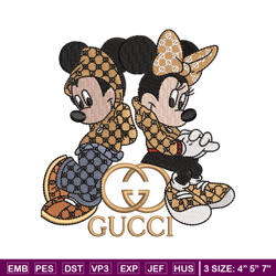 gucci mickey and minnie embroidery design, disney embroidery, disney design, embroidery file, digital download.