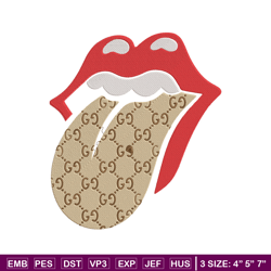 gucci mouth embroidery design, logo embroidery, embroidery file, gucci embroidery, anime shirt, digital download