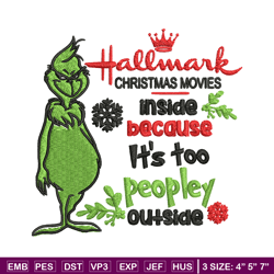 hallmark christmas movies inside mr grinch embroidery design, grinch embroidery, grinch design, instant download.