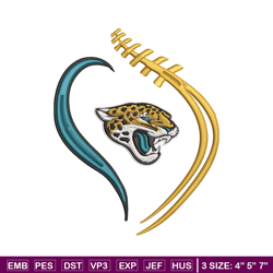 heart jacksonville jaguars embroidery design, jacksonville jaguars embroidery, nfl embroidery, logo sport embroidery.