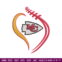 heart kansas city chiefs embroidery design, kansas city chiefs embroidery, nfl embroidery, logo sport embroidery