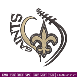 heart new orleans saints embroidery design, new orleans saints embroidery, nfl embroidery, logo sport embroidery. (2)