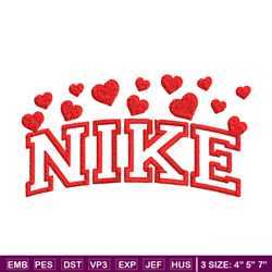 heart x nike embroidery design, nike embroidery, brand embroidery, embroidery file, logo shirt, digital download
