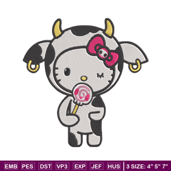 hello kitty cow embroidery design, hello kitty embroidery, embroidery file,anime embroidery,anime shirt,digital download